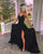 Sexy Black Satin Prom Dress Criss-Cross Straps Sexy Split Side Long Prom Pageant Party Gowns 2018