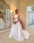 Simple 2018 Wedding Dresses Satin Scoop Neckline Modest Bridal Wedding Gowns Backless