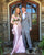 Beautiful Pink Satin Mermaid Prom Dresses with Sheer Long Lace Sleeve Sexy Prom Party Gowns Open Back