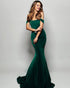 Dark Green Velvet Mermaid Prom Dresses 2018 Off The Shoulder Sexy Long Prom Gowns for Party