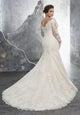 Elegant Plus Size Lace Mermaid Wedding Dresses with Long Sleeves