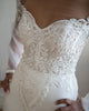 Popular Tulle Lace Train Wedding Dresses Long Sleeve Lace Wedding Gown Mermaid Bridal Dress 2022