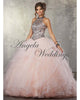 Sexy See Through Halter Beaded Tulle Ball Gown Quinceanera Dresses 2018