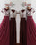 Silver Sequins Burgundy Chiffon Bridesmaid Dresses Ruffles V-Neck Floor Length