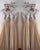 Silver Sequins Champagne Chiffon Bridesmaid Dresses Ruffles V-Neck Floor Length