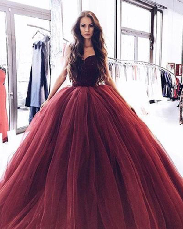 Burgundy Princess Ball Gown With Beaded Tulle And Long Sleeves Perfect For  Quinceanera, Prom, Birthdays, And Sweet 16 Vestidos De Quinceañera Burgundy  De 15 Años From Chicweddings, $159.78 | DHgate.Com