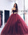 Modest 2018 Burgundy Quinceanera Dresses with Sweetheart Velvet Tulle Sweet 16 Dresses Ball Gown