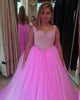 Pink Tulle Puffy Quinceanera Dresses 2018 with Pearls Beaded Sweetheart Ball Gowns Sweet 16 Dress
