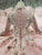 Pink Wedding Dresses with Lace Appliques Beaded Modest Full Sleeve Bridal Gowns
