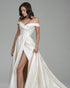 2018 Ivory Wedding Dresses A-Line Off The Shoulder Taffeta Bridal Gowns Split Side