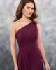 One Shoulder Burgundy Chiffon Bridesmaid Dresses Long Sexy Party Gowns Split Side