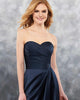 Sexy Navy Blue Sheath Bridesmaid Dresses Sweetheart Long Satin Party Gowns