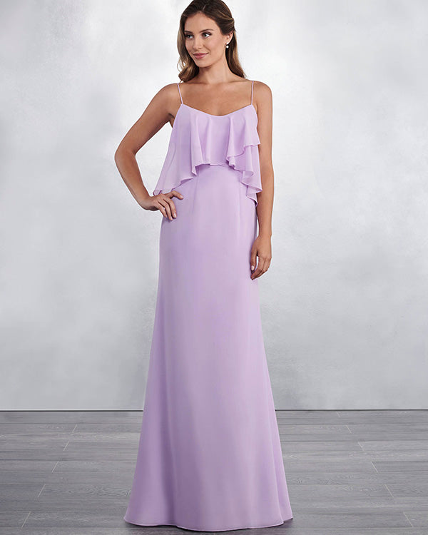 Sexy Spaghetti Straps Light Purple Chiffon Bridesmaid Dress Party Gowns Floor Length Sexy Spaghetti Straps Light Purple Chiffon Bridesmaid Dress Party Gowns Floor Length