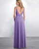 Sexy Spaghetti Straps Purple Tulle A-line Bridesmaid Dresses V-Neck Floor Length