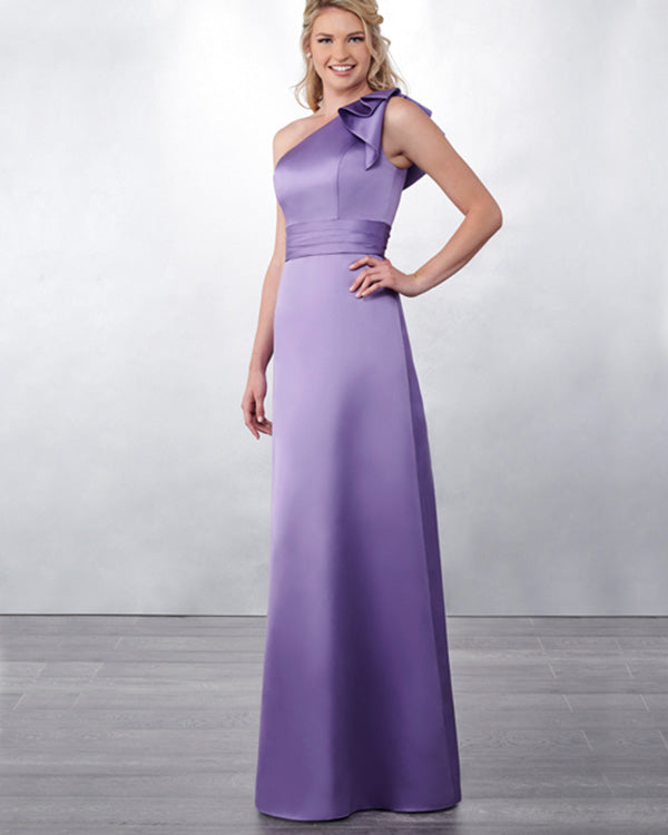 light blue satin skater dress Standard / XS Lavender V-Neck Floral Satin Bridesmaid Dress with Flutter Sleeves