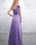 Elegant One Shoulder Purple Satin Bridesmaid Dresses Bow Long Party Gowns 2019
