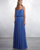 Spaghetti Straps Blue Chiffon Bridesmaid Dresses Sexy Party Dress Floor Length