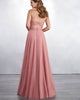 Sexy Soft Dirty Pink Tulle Lace Bridesmaid Dress V-Neck A-line Party Gowns Floor Length