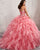 Coral Pink Organza Ruffles Quinceanera Dresses Beadings Sweetheart Ball Gown vestidos de quinceañera