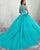 Turquoise Puffy Tulle Ruffles Quinceanera Dresses Beaded Lace Ball Gown Sweet vestidos de quinceañera
