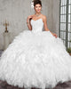 Sexy Strapless Quinceanera Dresses Beaded Organza Puffy Ruffles Party Ball Gown Sweet 16 Dress