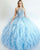 Light Blue Tulle Quinceanera Dresses Halter Beaded Party Ball Gown Ruffles Sweet 16 Dress