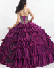 Purple Organza Quinceanera Dresses Beaded Sweetheart Party Ball Gown Sweet 16 Dress