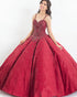 Burgundy Lace Quinceanera Dresses Detachable Spaghetti Straps Party Ball Gown Sweet 16 Dress