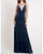 Sexy Deep V-Neckline Navy Blue Bridesmaid Dresses Split Side Velvet Sheath Party Dress for Bridesmaids