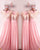 Champagne Sequins Pink Chiffon Bridesmaid Dresses Short Sleeves Ruffles V-Neck Floor Length
