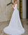 Simple Satin Wedding Dresses Plunge V-Neck Elegant A-line Bridal Gowns with Pockets