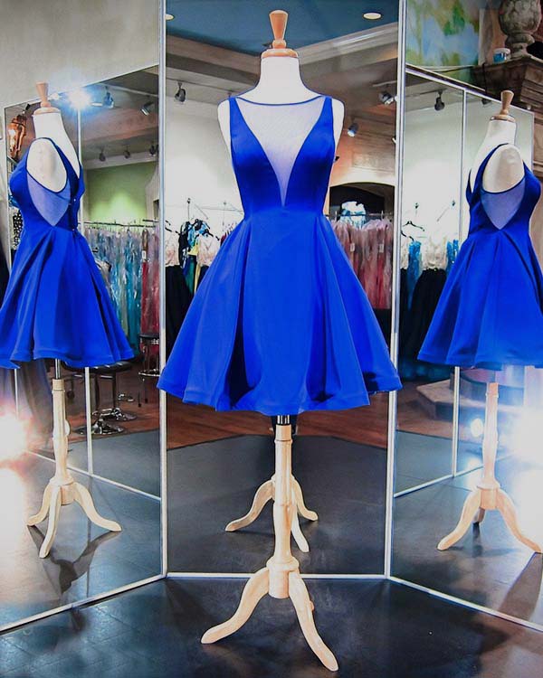 Simple Royal Blue Homecoming Dresses with V Neckline Sexy 2018 Short P angelaweddings Simple Royal Blue Homecoming Dresses with V Neckline Sexy 2018 Short P angelaweddings