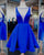 Simple Royal Blue Homecoming Dresses with V Neckline Sexy 2018 Short Prom Party Gowns