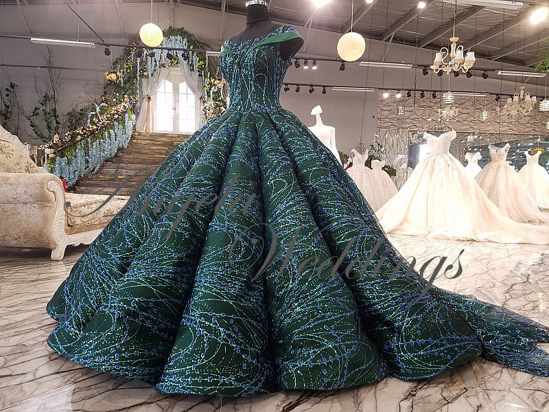 Dark Green Ball Gown Evening Dresses with Cap Sleeves 2018 Dark Green Ball Gown Evening Dresses with Cap Sleeves 2018