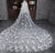 Tulle Wedding Veils with Lace Flowers 3 meters Cathedral Train