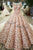 Illusion Neck Blush Pink Lace Ball Gown Evening Dresses 2018