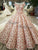 Illusion Neck Blush Pink Lace Ball Gown Evening Dresses 2018